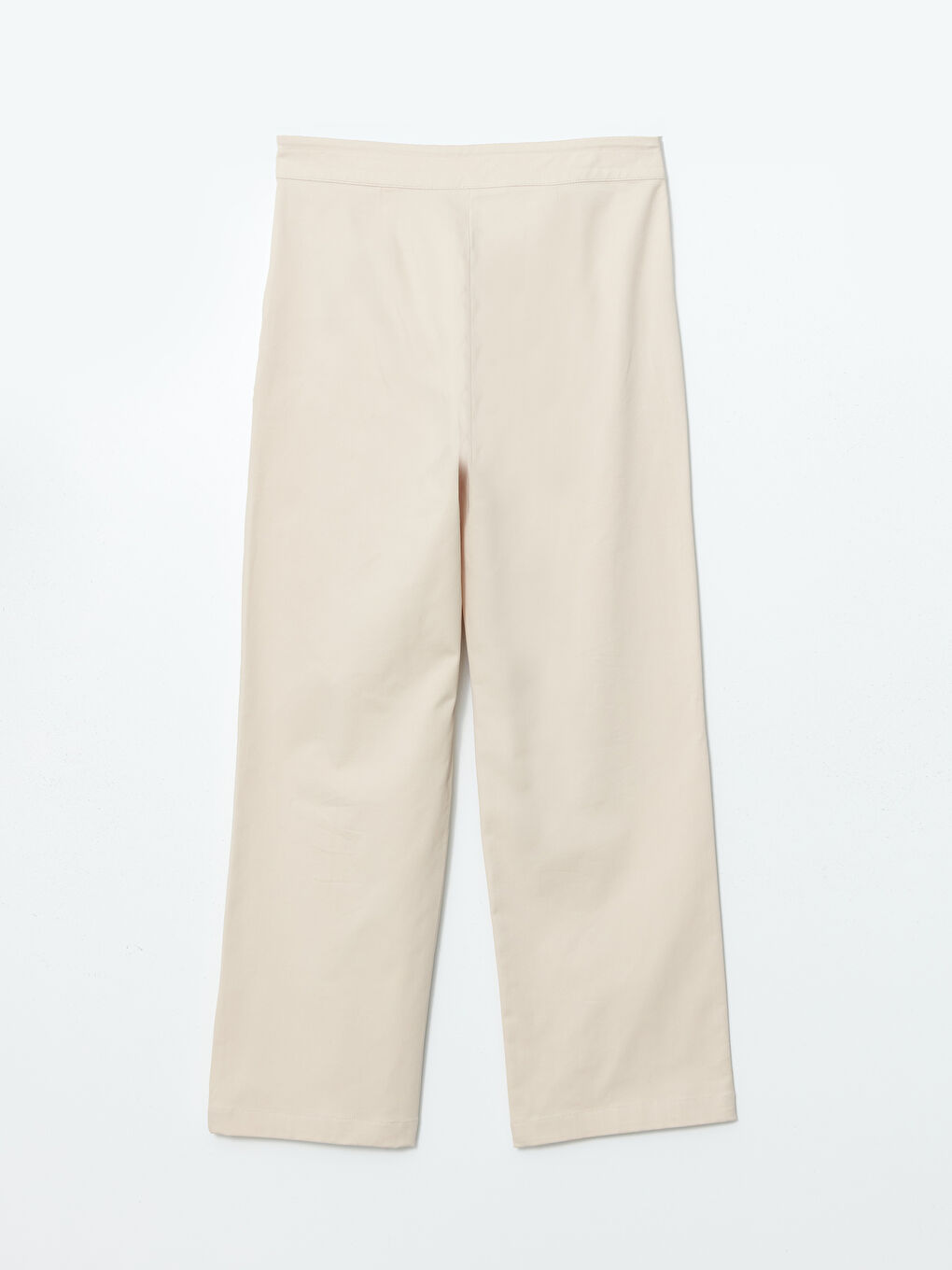 Ekru Loose Fit Gabardin Kadın Pantolon-5