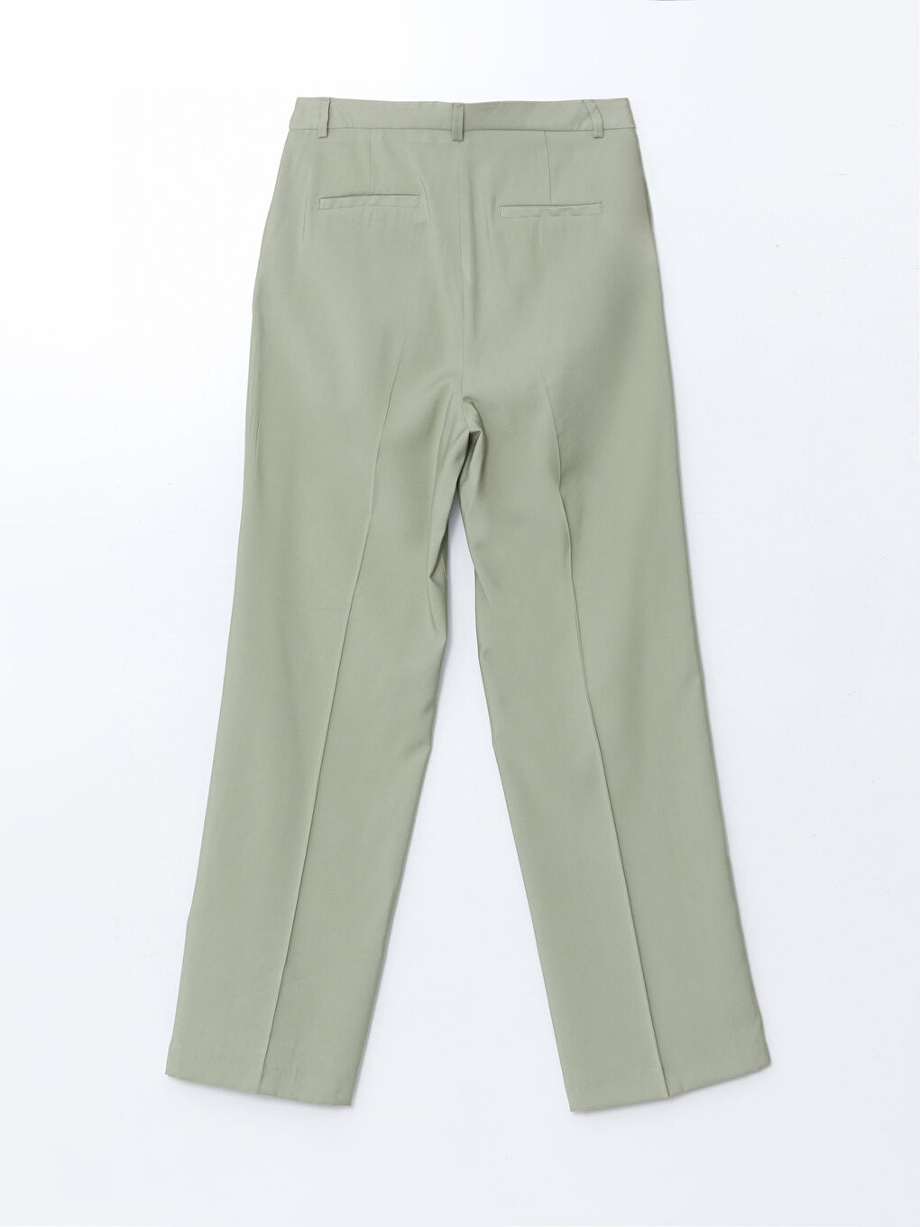 Yeşil Standart Fit Geniş Paça Kadın Pantolon-2