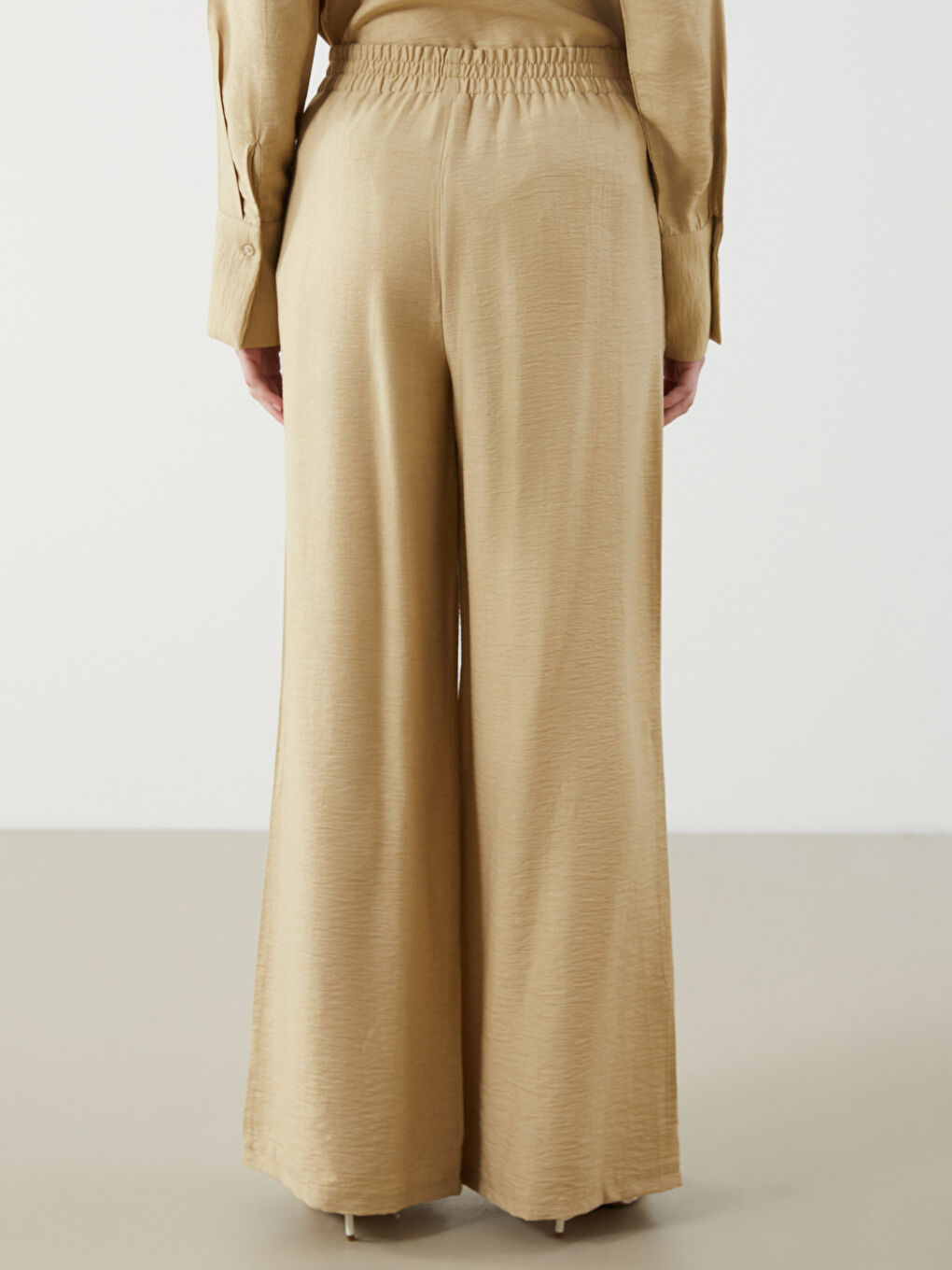 Haki Beli Lastikli Modal Karışımlı Kadın Pantolon-4