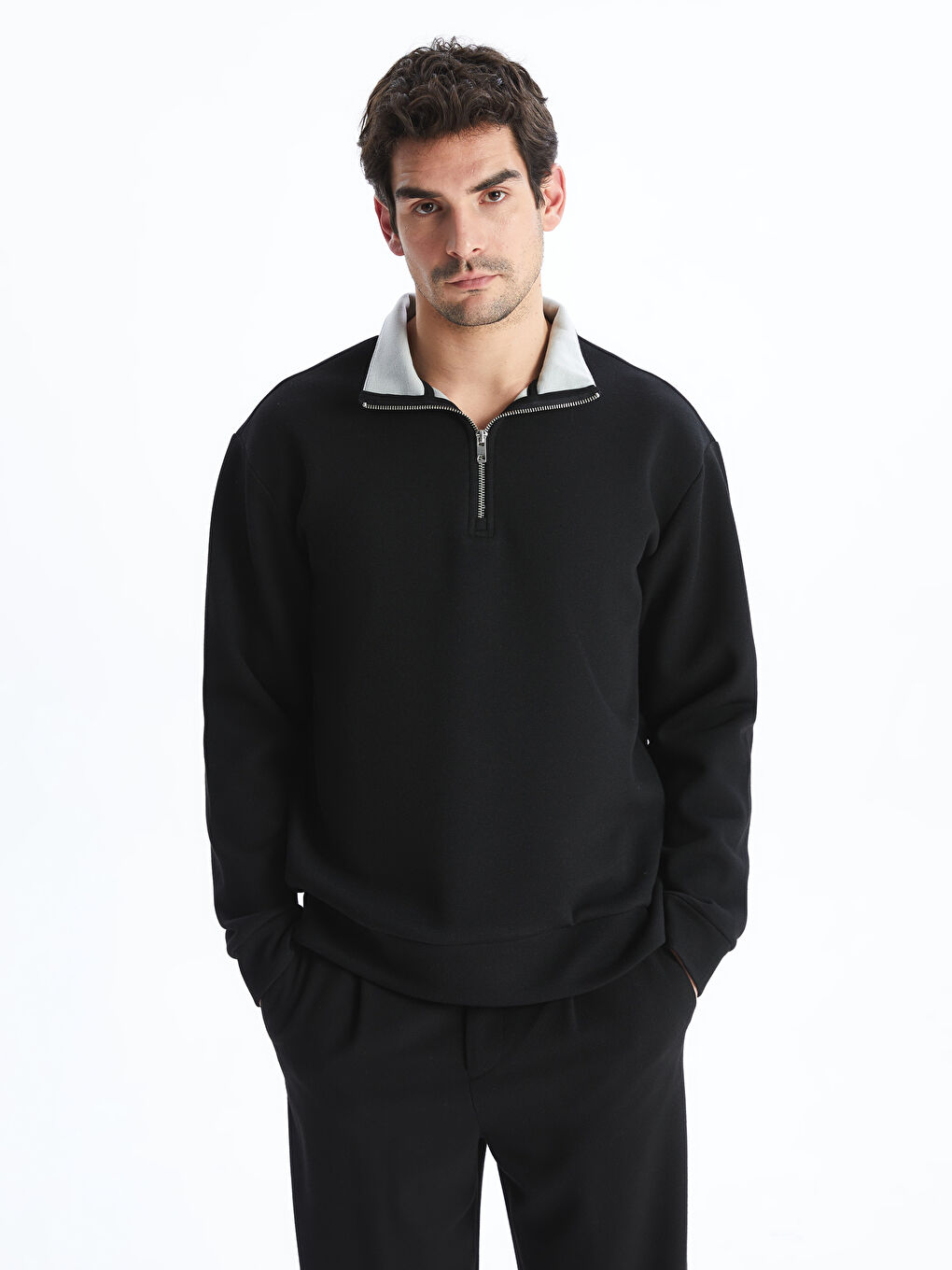 Turtle Neck Long Sleeve Men's Sweatshirt -S5LV14Z8-CVL