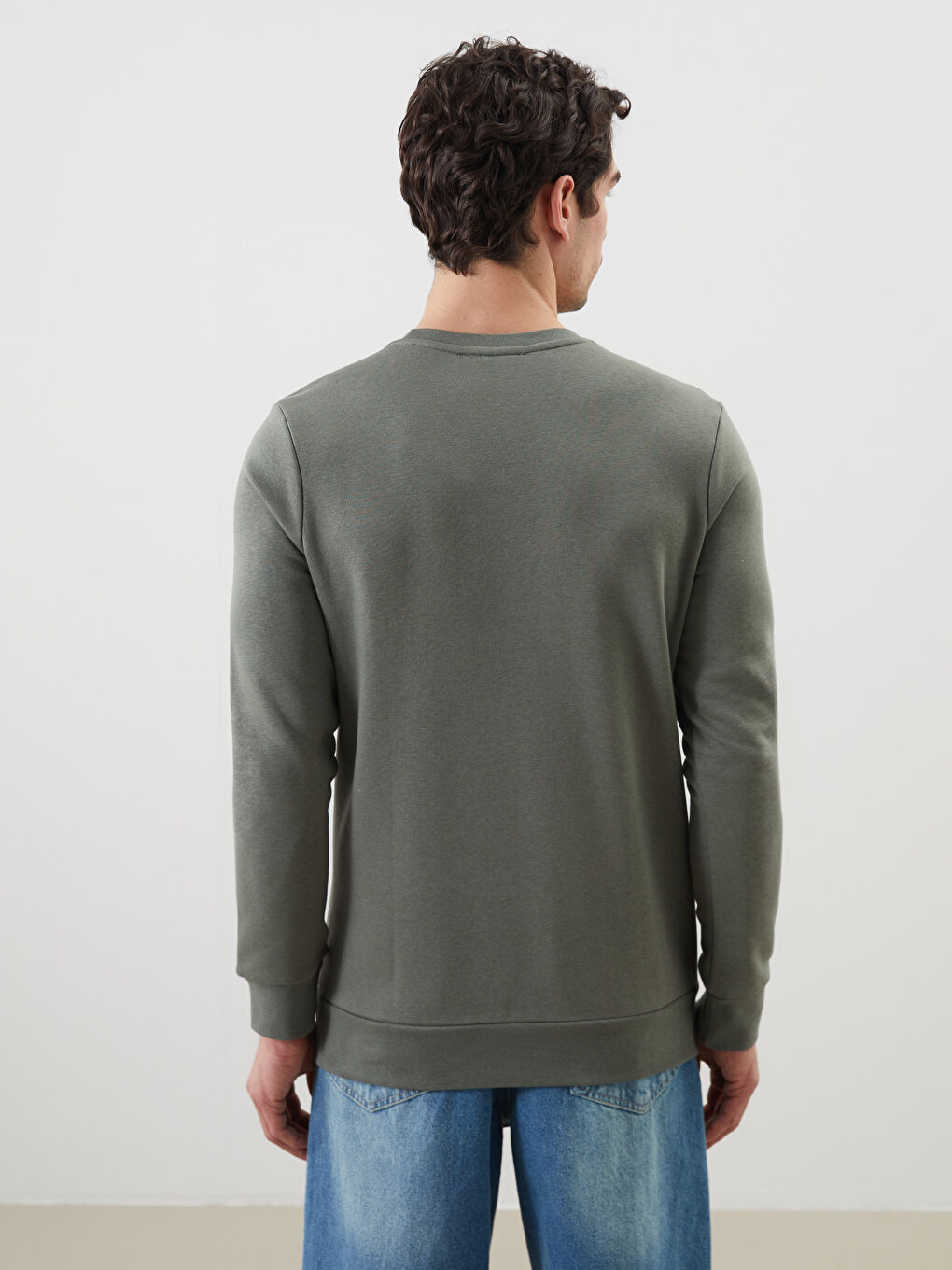 Crew Neck Printed Men's Thick Sweatshirt -S5LV18Z8-SQS