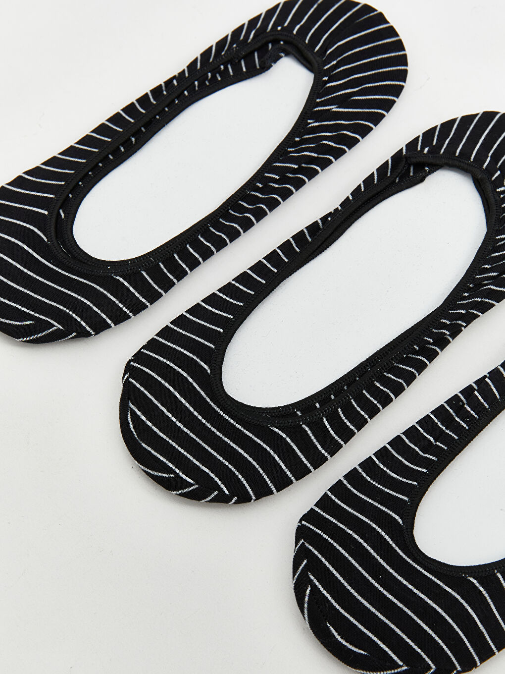 Siyah Çizgili Kadın Babet Çorap 3'lü-1