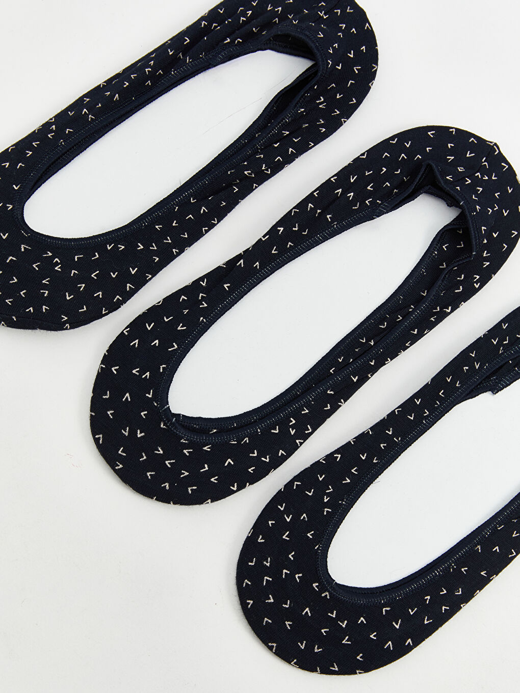 Lacivert Desenli Kadın Babet Çorap 3'lü-1