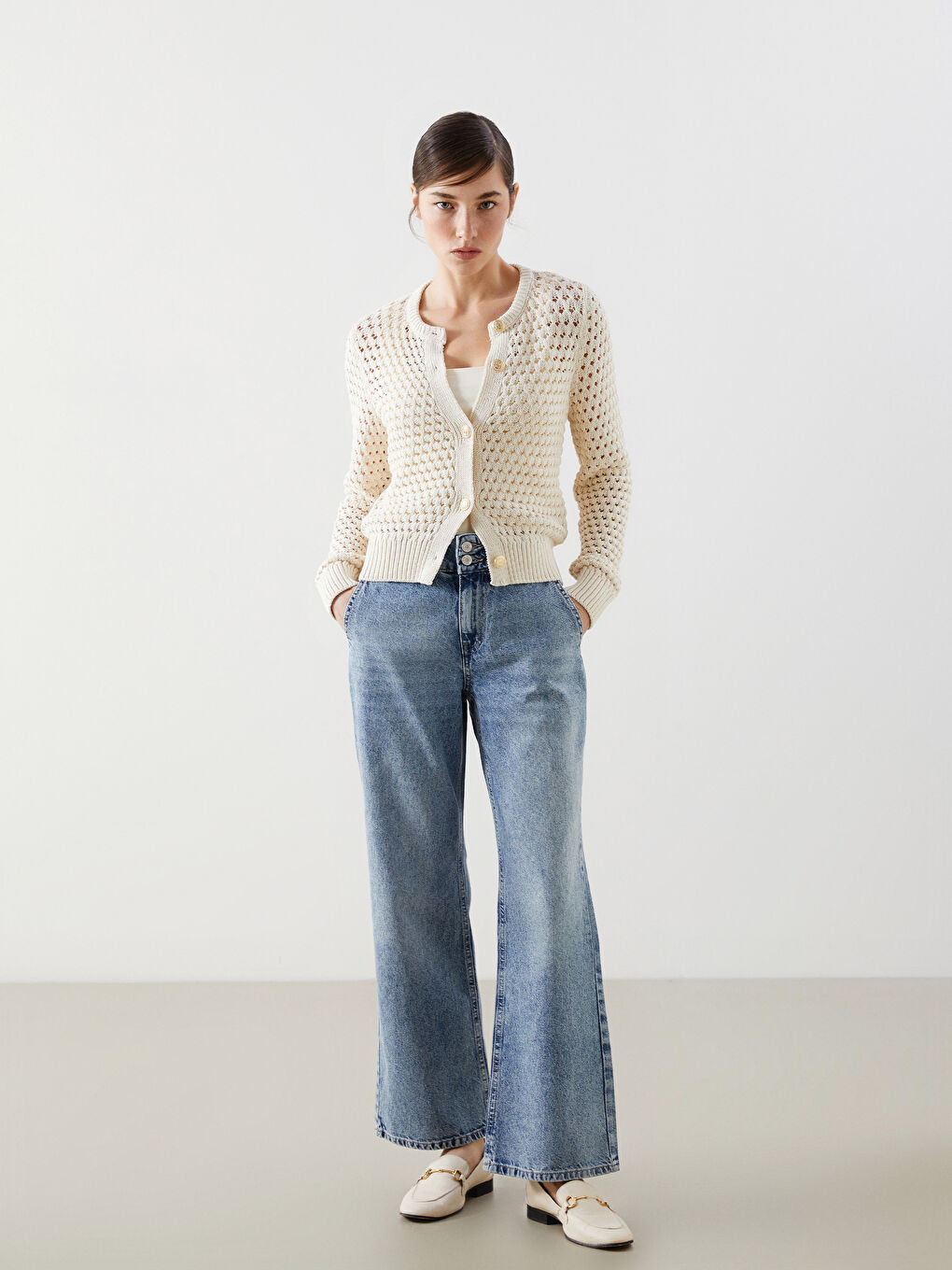 LCW Jeans Indigo Wideleg Kadın Jean Pantolon