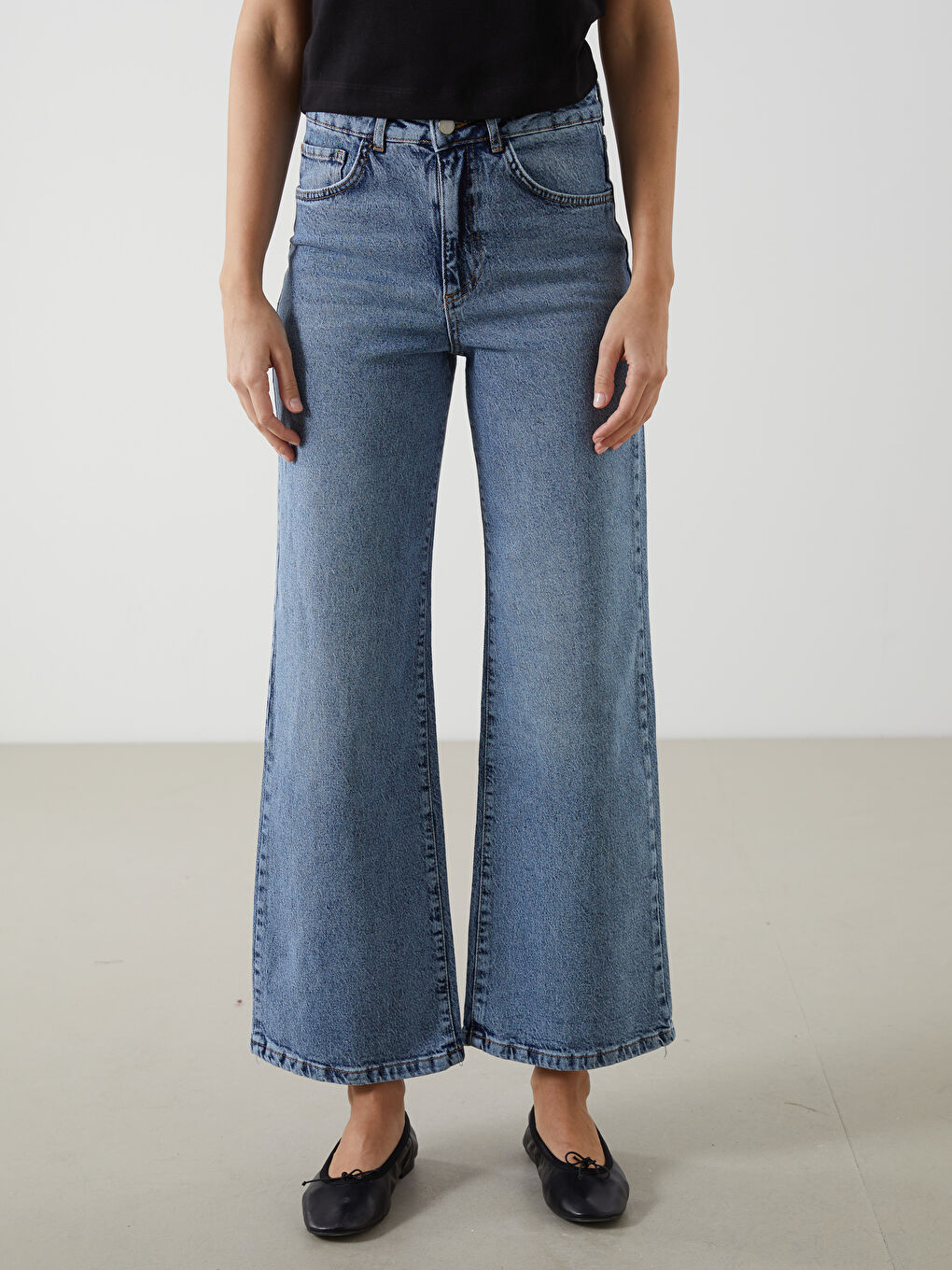 LCW Jeans Indigo Wideleg Kadın Jean Pantolon - 1