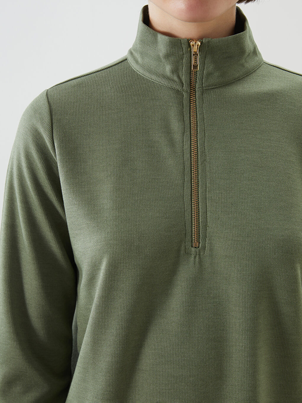 Yeşil Dik Yaka Kadın Tunik-2