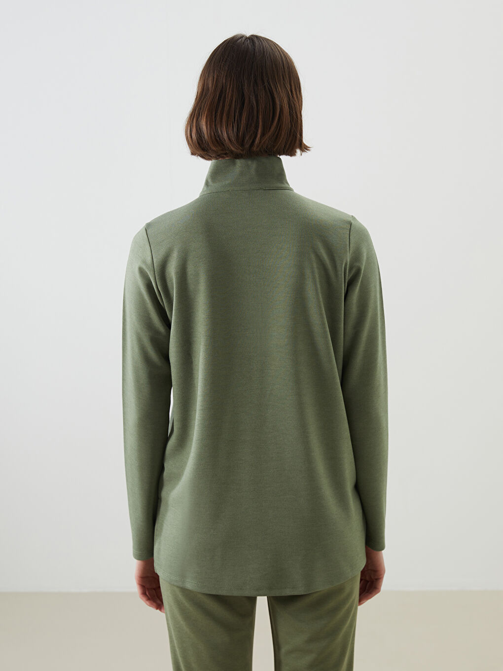 Yeşil Dik Yaka Kadın Tunik-3