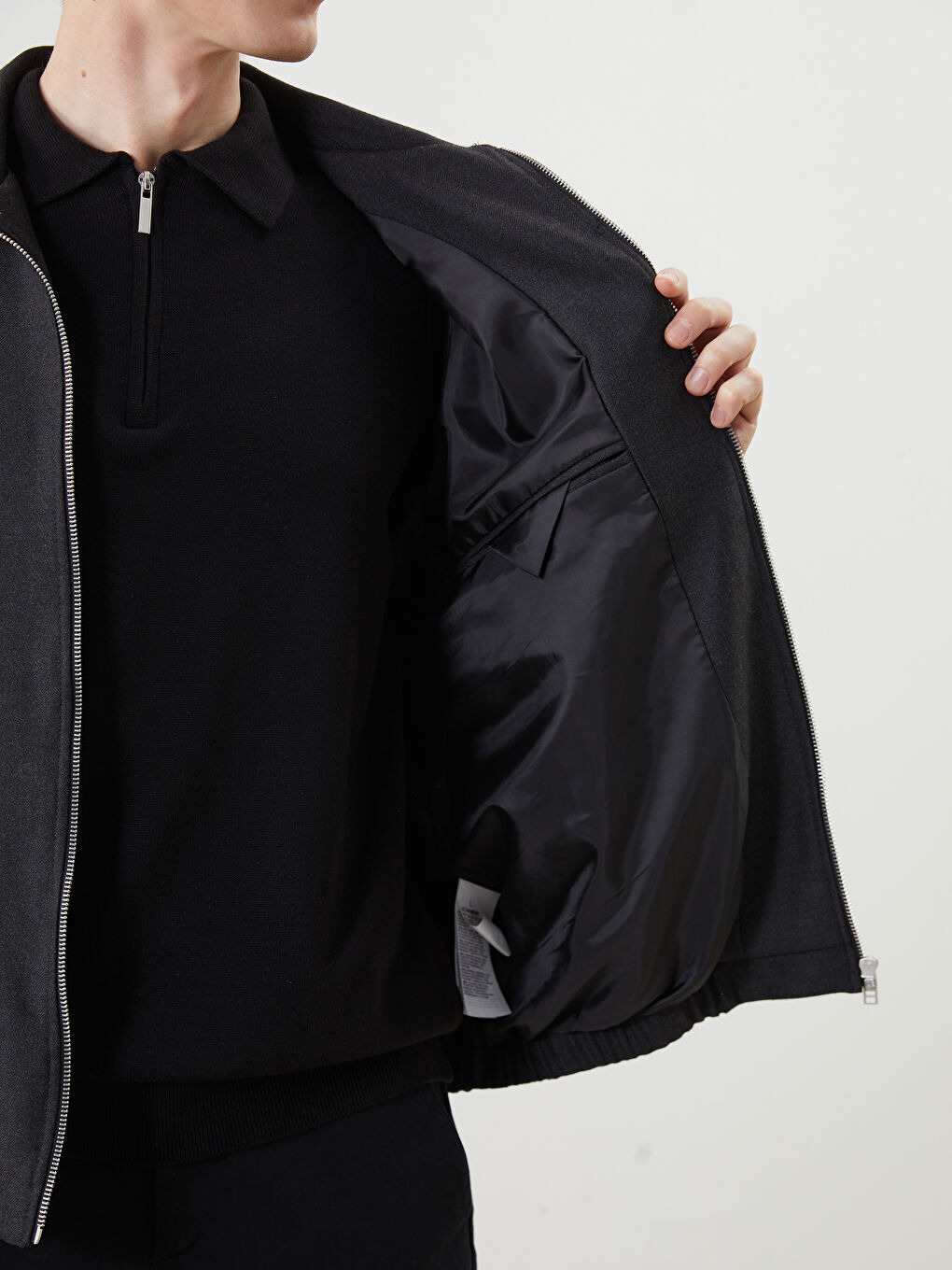 Antrasit Standart Kalıp Gömlek Yaka Erkek Mont-2