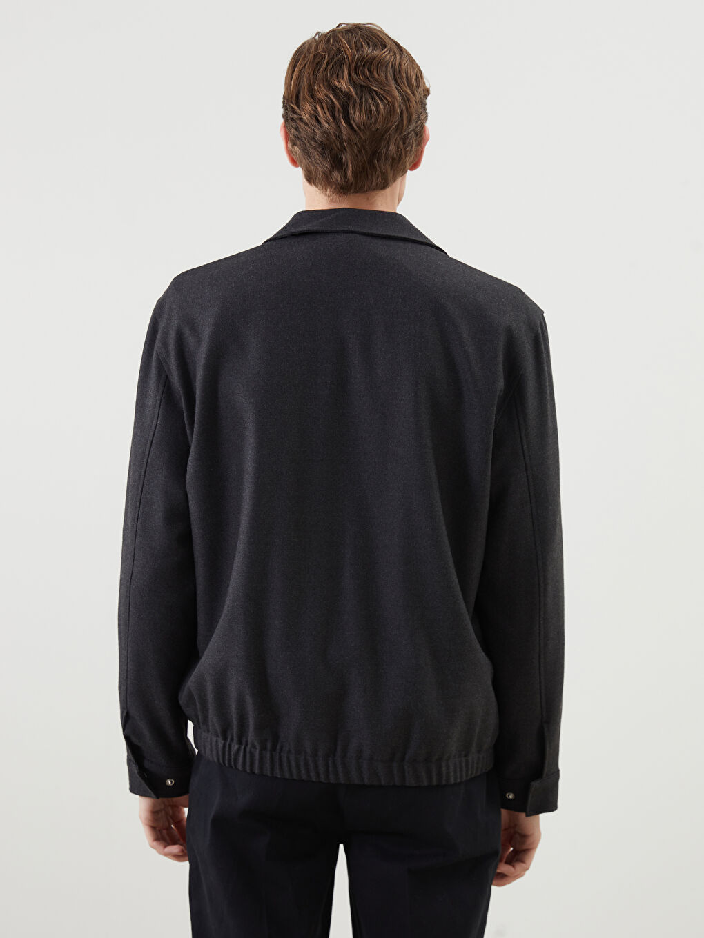 Antrasit Standart Kalıp Gömlek Yaka Erkek Mont-4