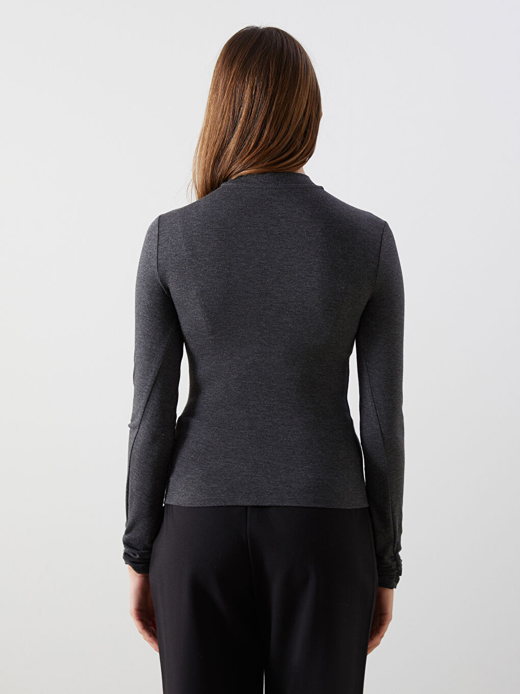 LCW Vision Antrasit Dik Yaka Kadın Body - 3