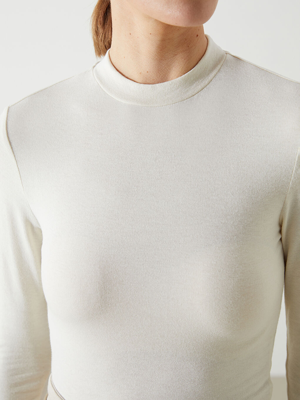 LCW Vision Ekru Dik Yaka Kadın Body - 2