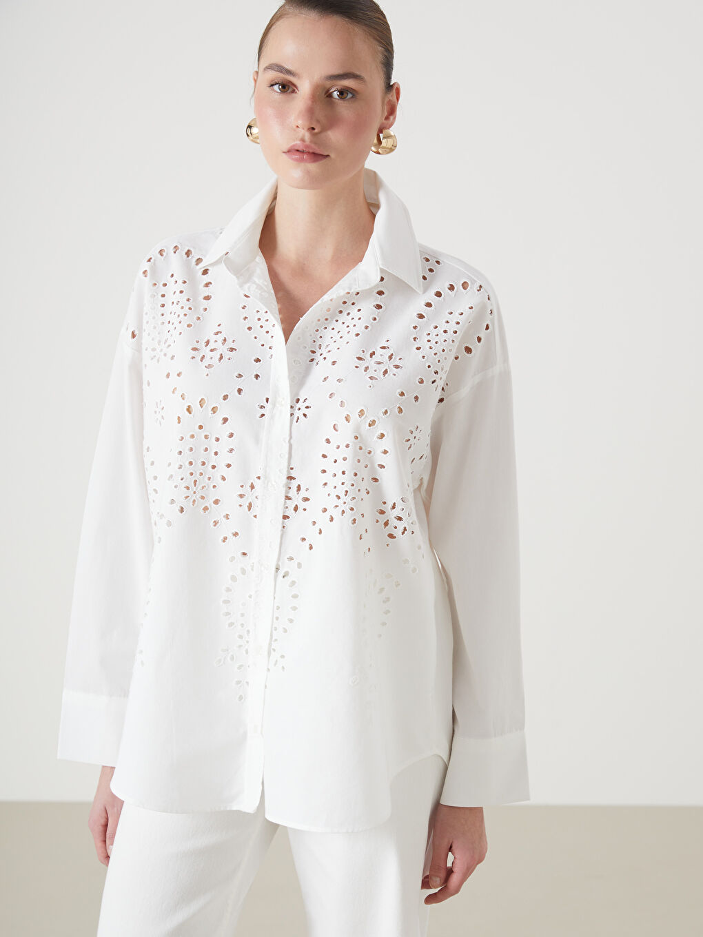 Openwork Oversize Women's Shirt