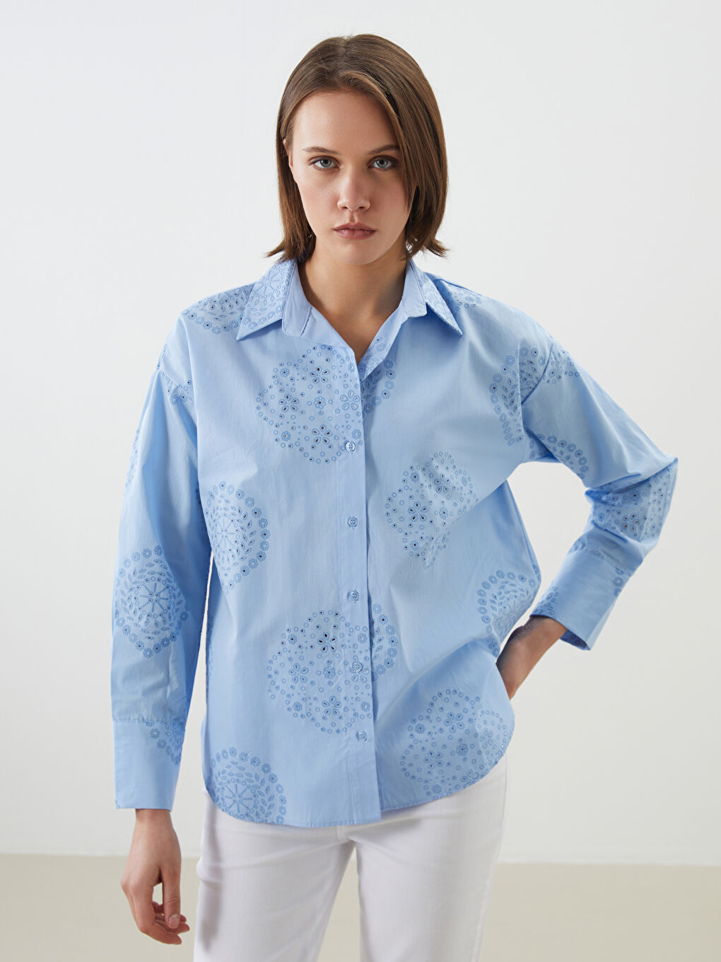 Openwork Oversize Women's Shirt