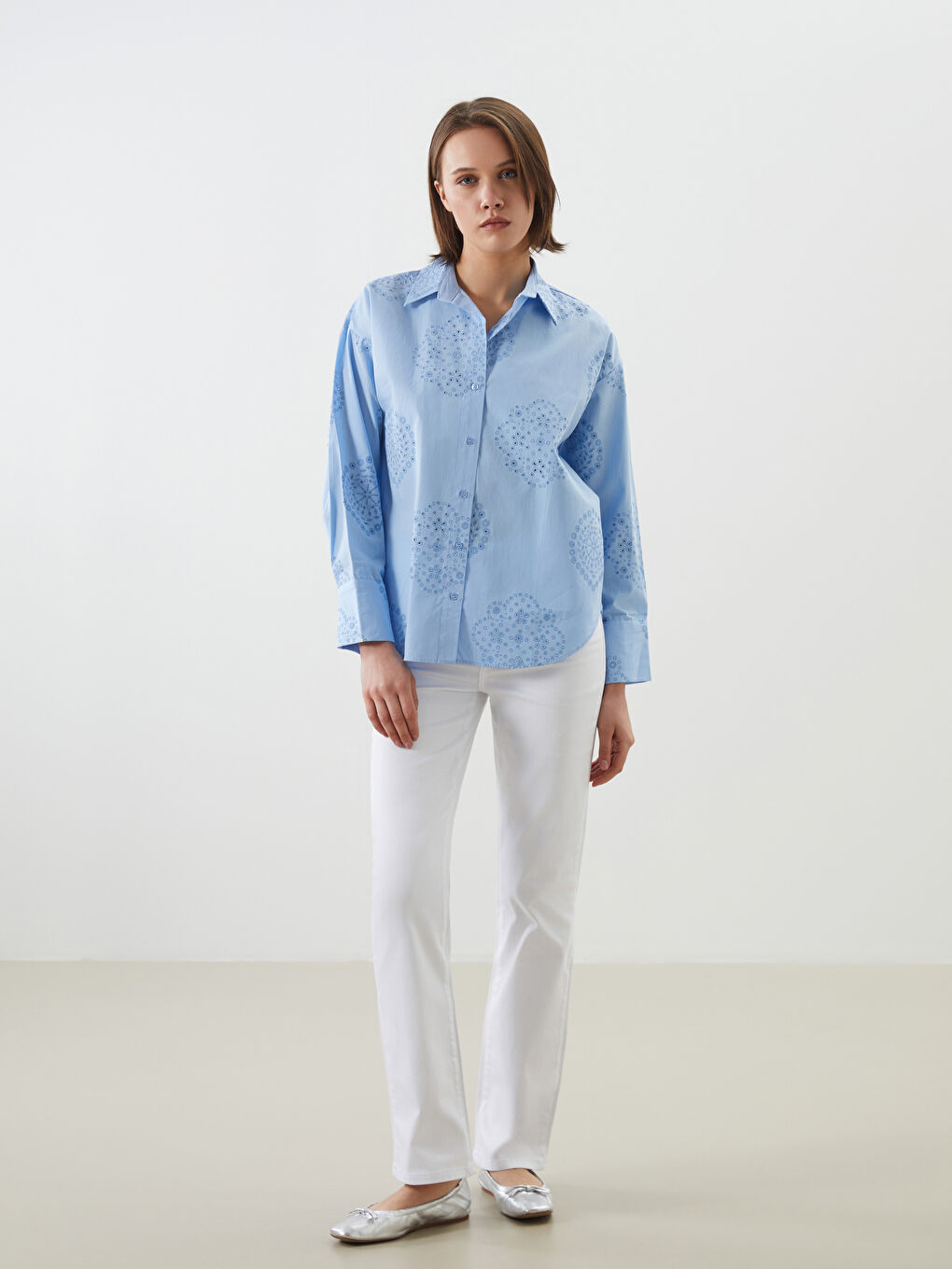 Openwork Oversize Women's Shirt-1