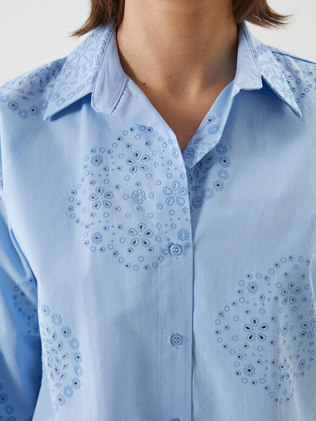 Openwork Oversize Women's Shirt-2