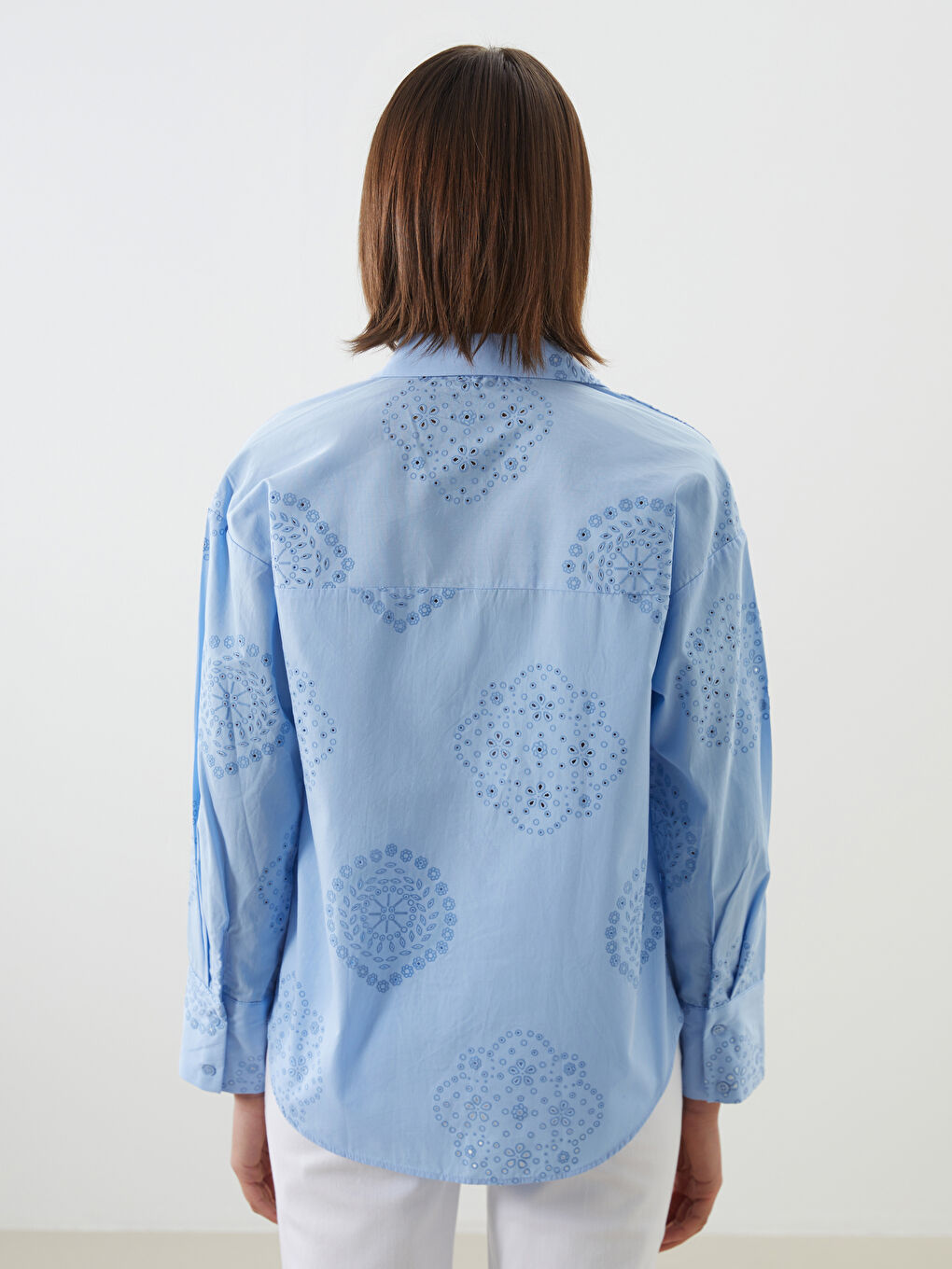 Openwork Oversize Women's Shirt-3