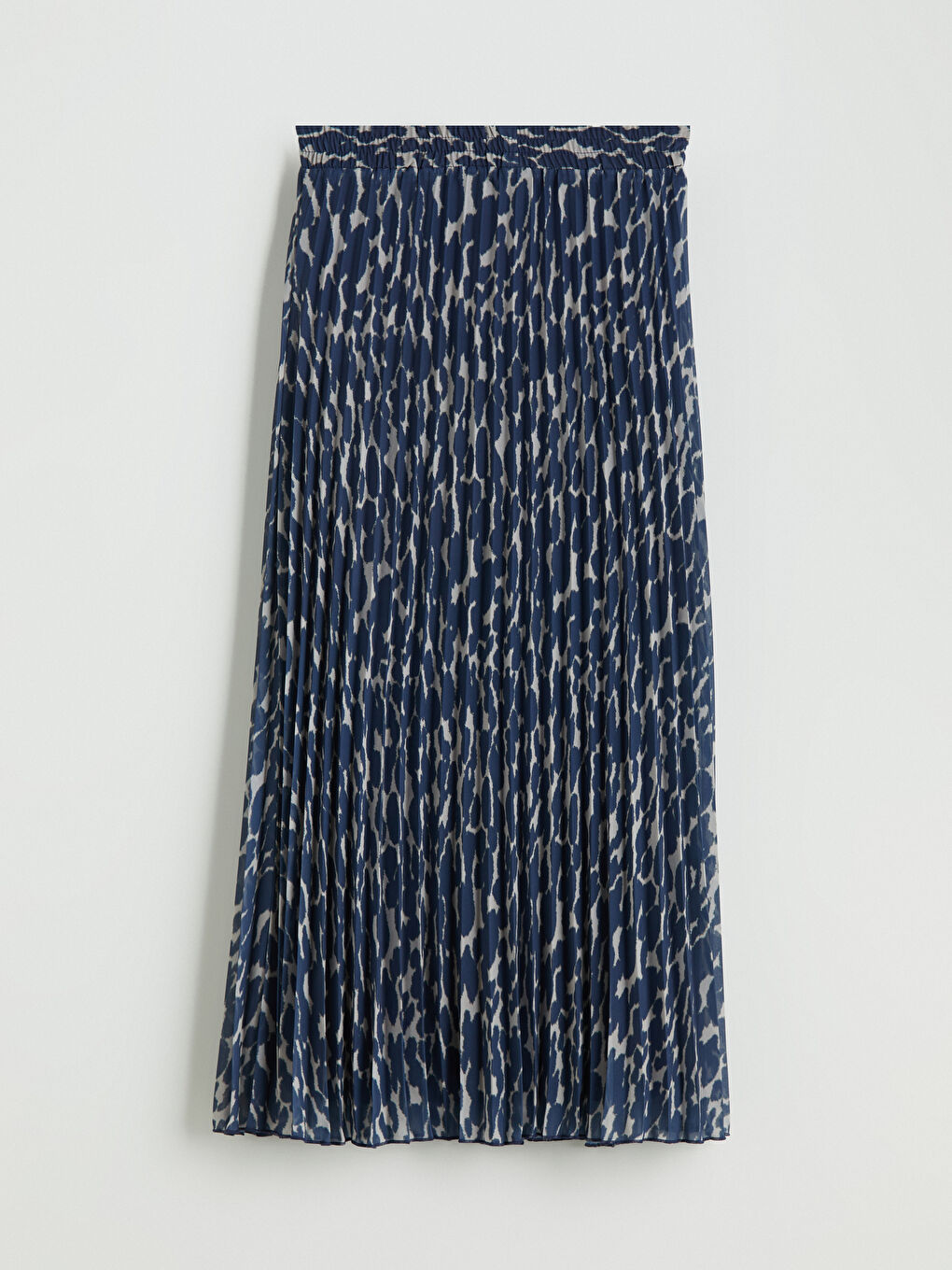 جيبة شيفون كسرات منقوشة بخصر مرن-4