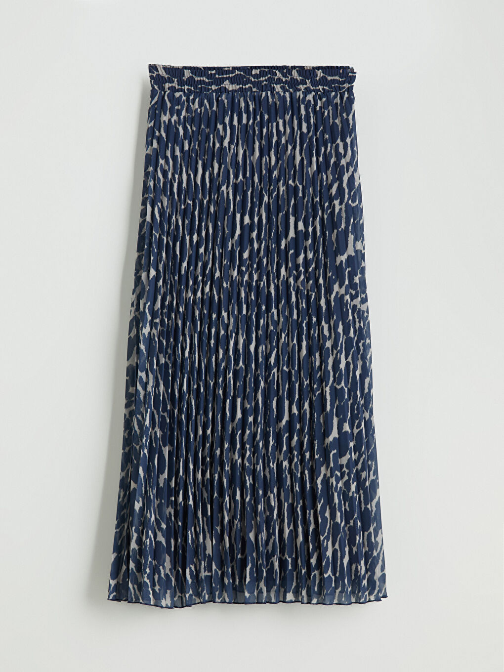 جيبة شيفون كسرات منقوشة بخصر مرن-5