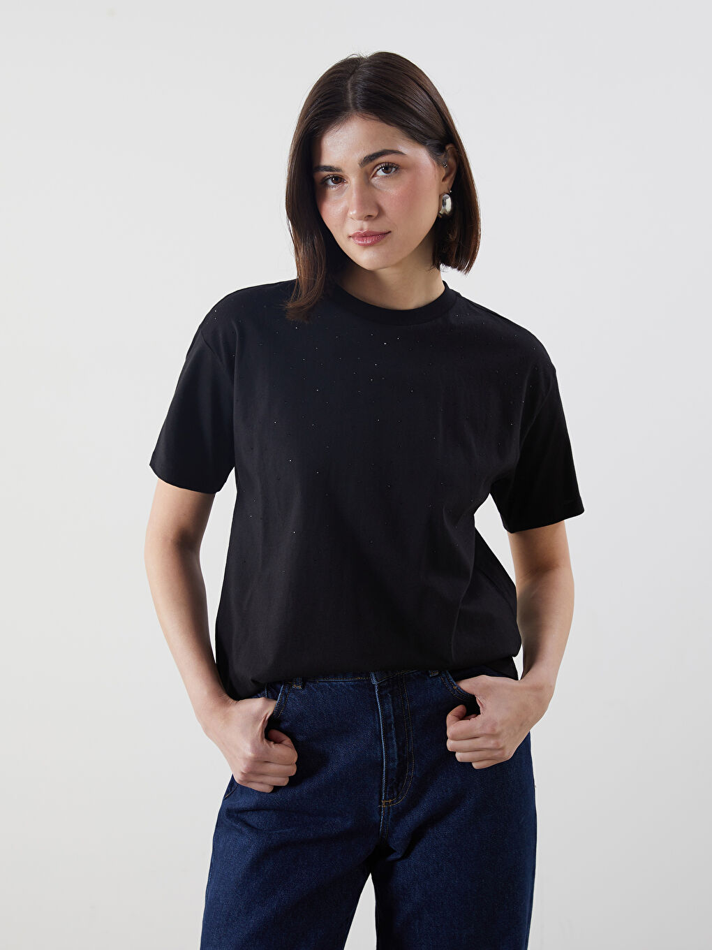 تیشێرت ڕه‌ش ئافرەت -S5LY29Z8-CVL