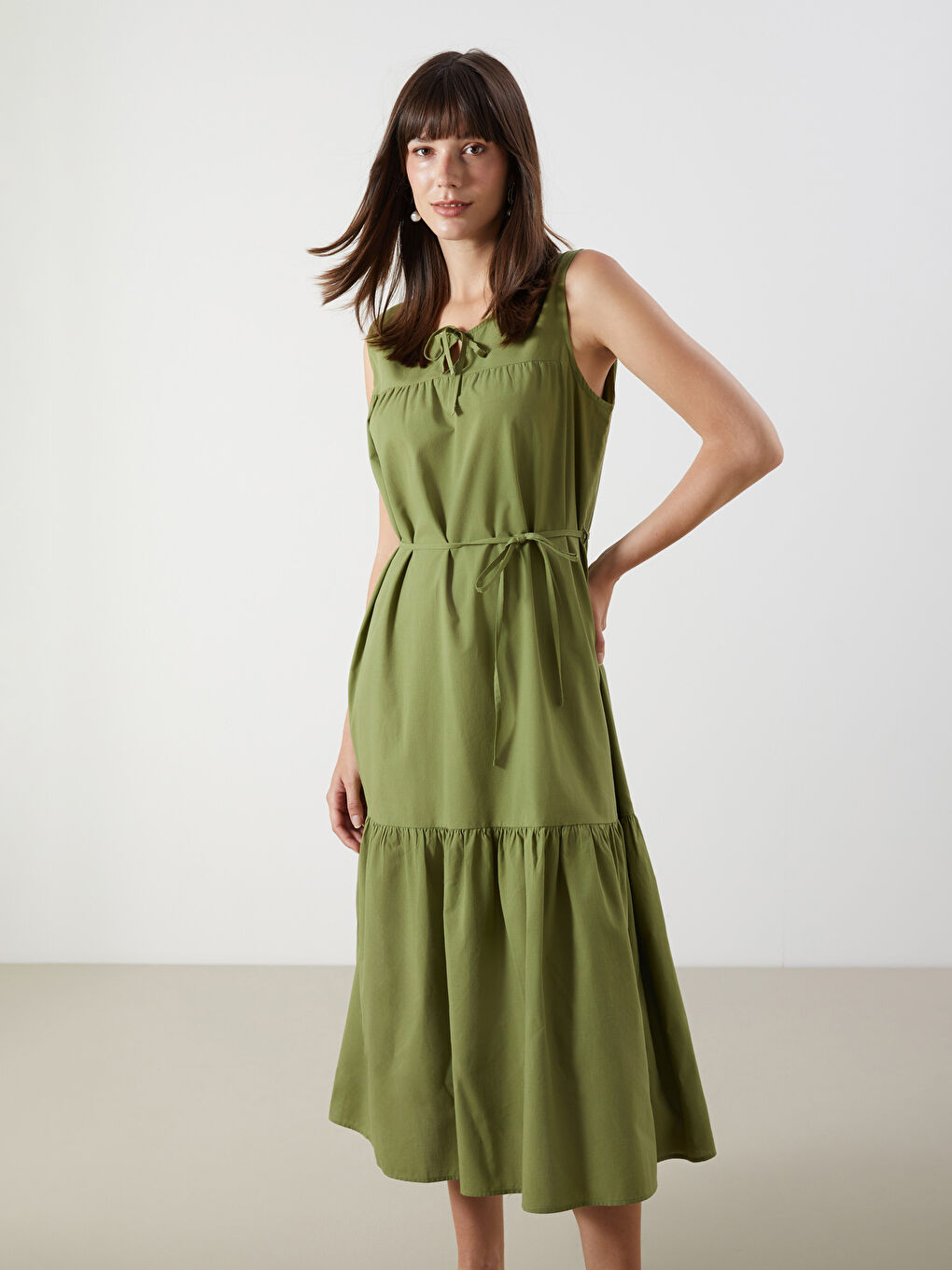 Tie Neck Sleeveless Dress -S5LY36Z8-VV5