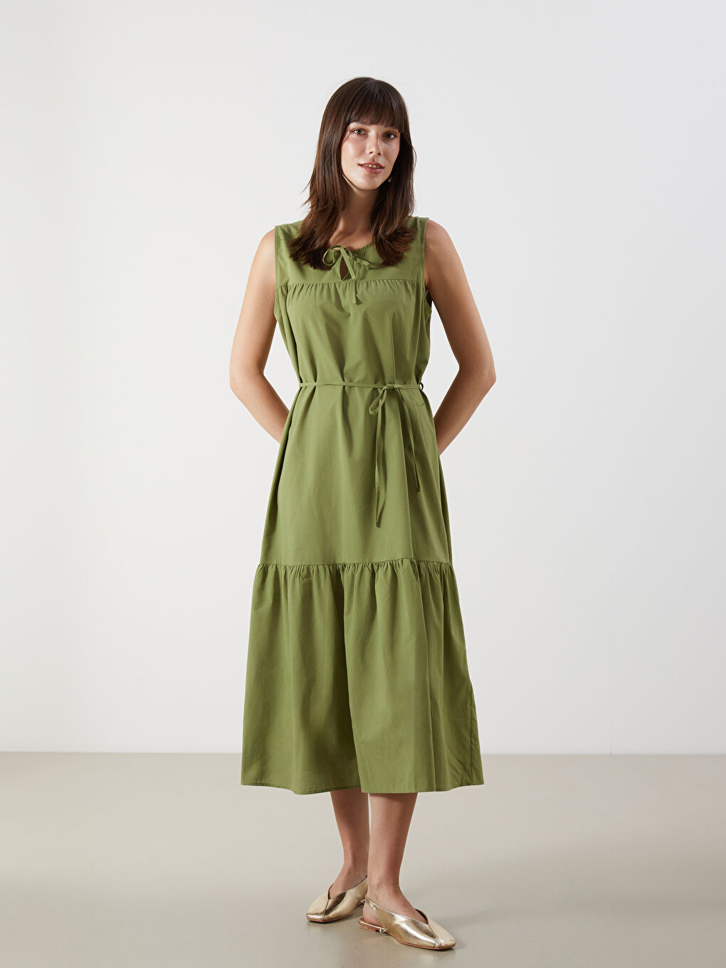Tie Neck Sleeveless Dress -S5LY36Z8-VV5