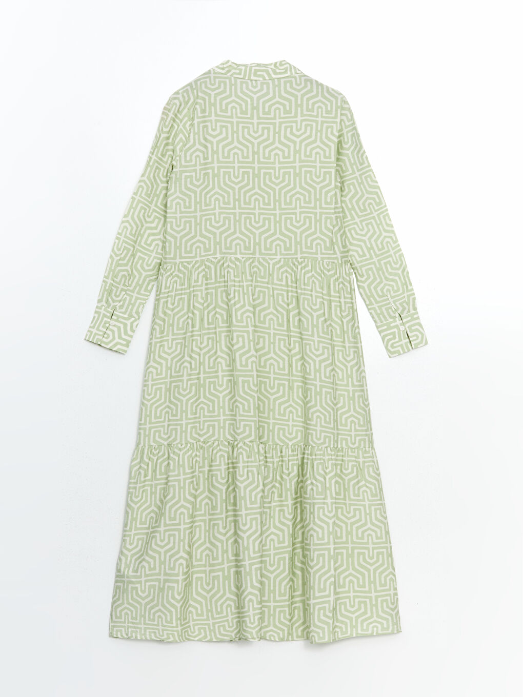 Collared Neck Patterned A Form Women's Dress -S5LY43Z8-LRR