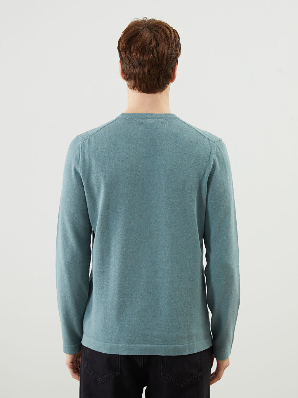 Crew Neck Long Sleeve Men's Tricot Sweater -S5LY50Z8-GX7