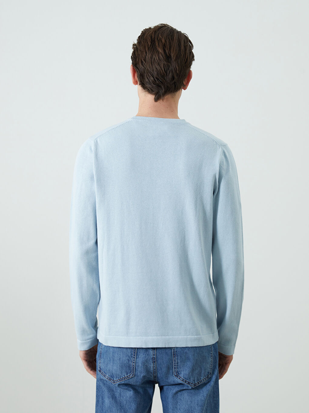 Crew Neck Long Sleeve Men's Tricot Sweater -S5LY50Z8-QXK