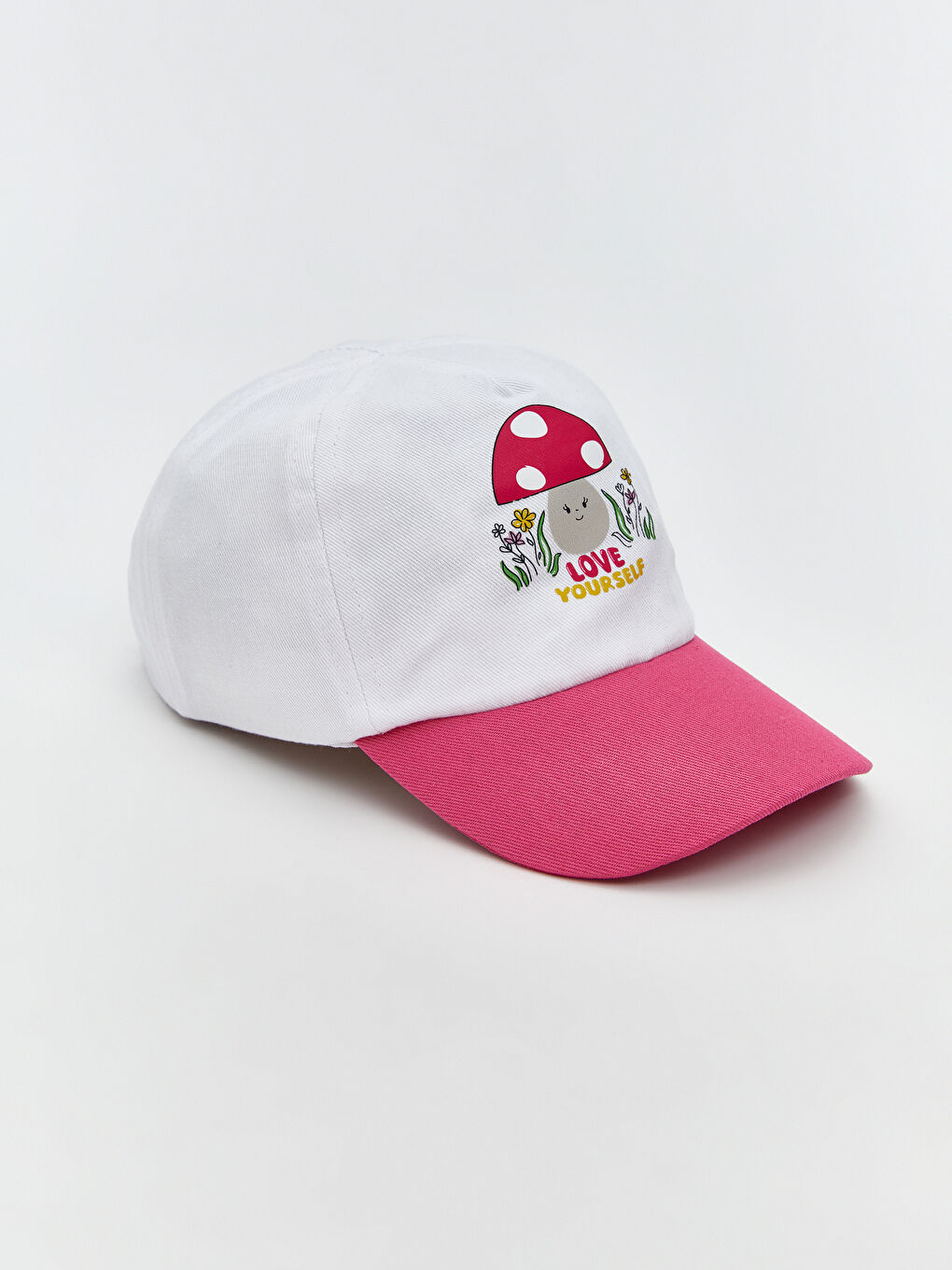 Ekru Baskılı Kız Bebek Kep Şapka-1