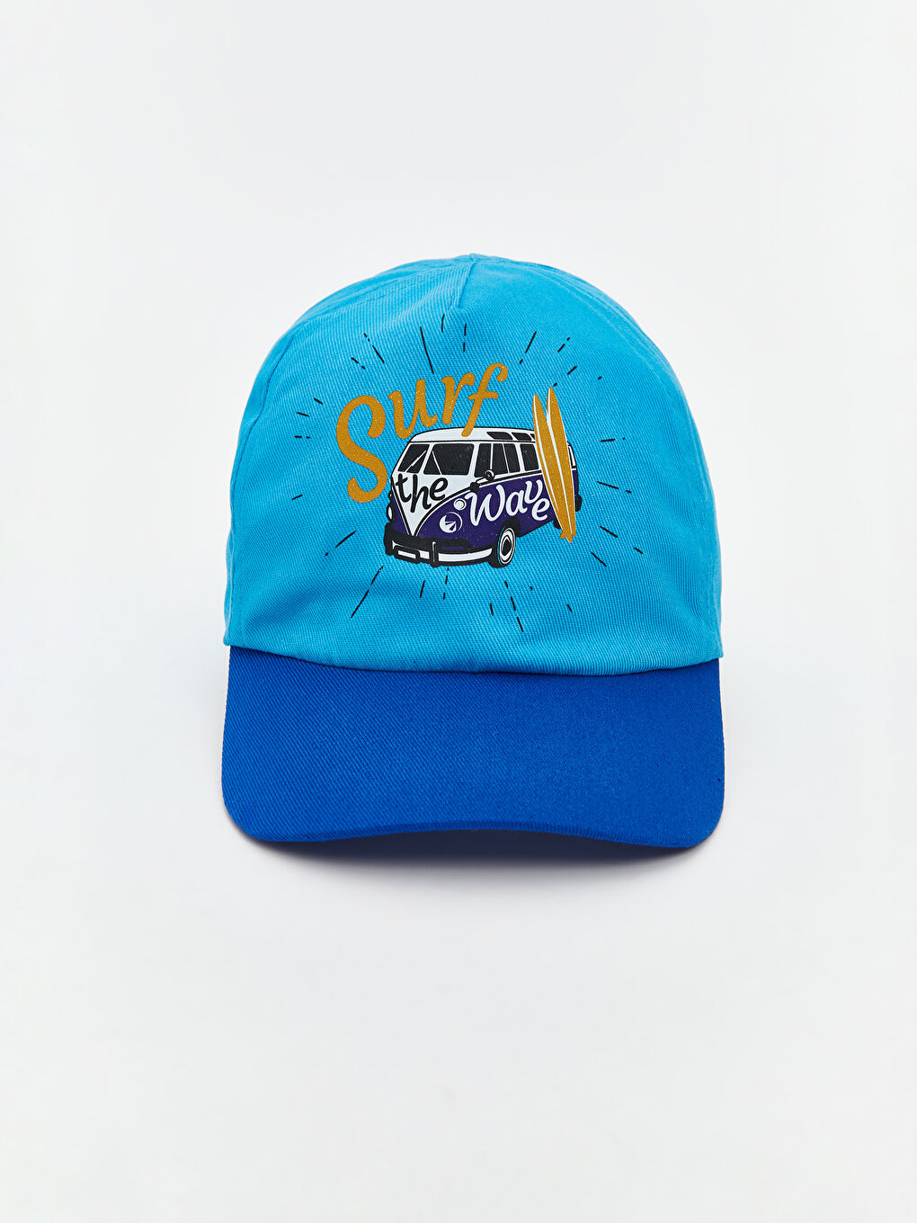 Mavi Baskılı Erkek Bebek Kep Şapka