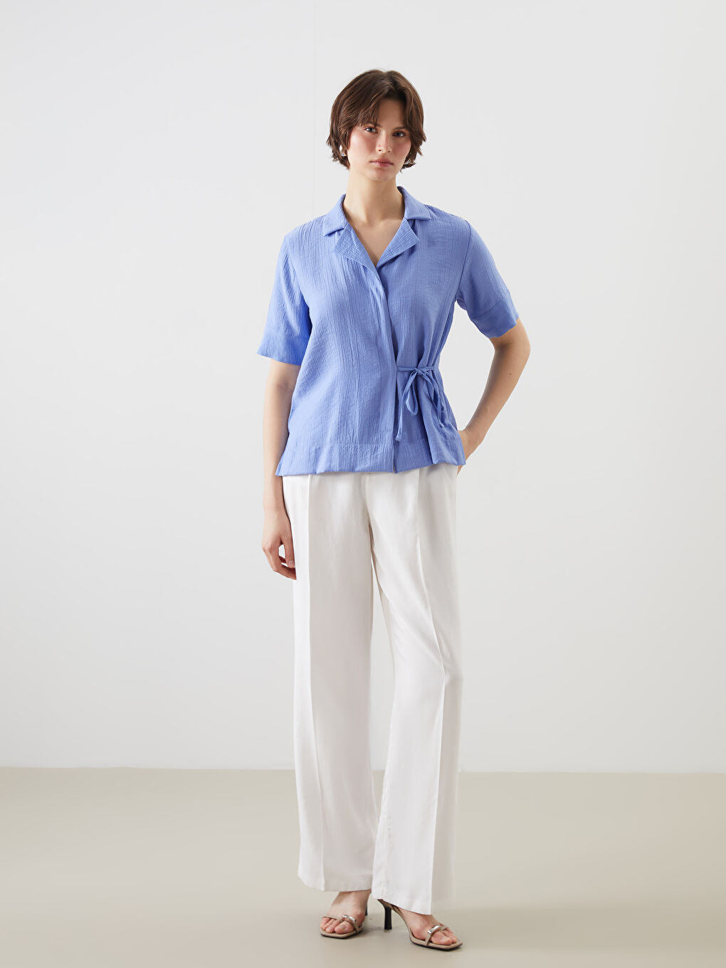 Mor Dokulu Kadın Gömlek-1