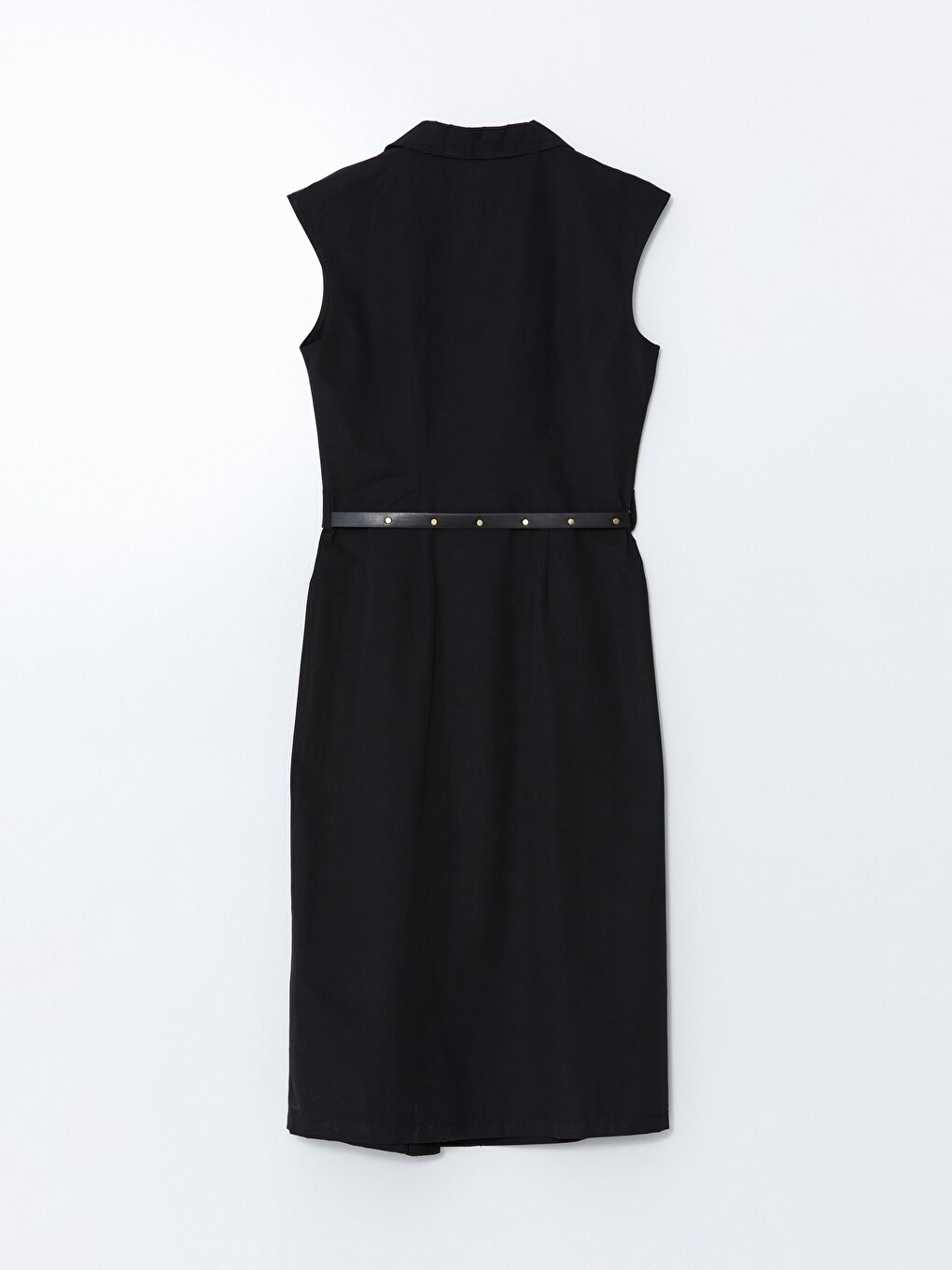 Siyah Beli Kemerli Gömlek Elbise-5