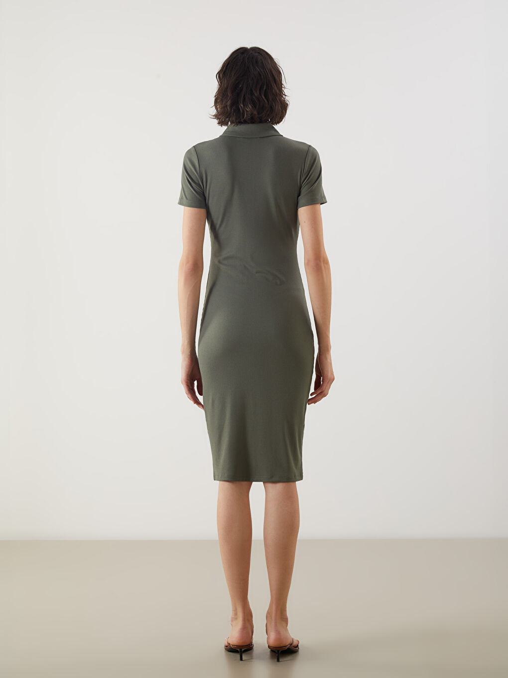 LCW Vision Woman KHAKI Shirt Dress -S5M002Z8-HDJ