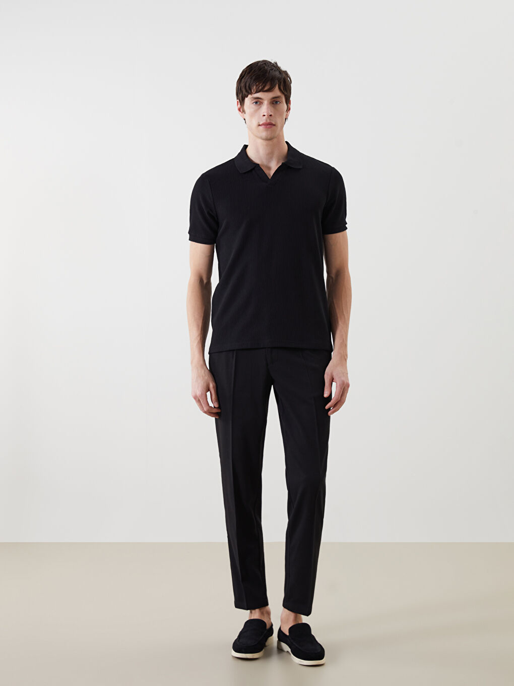 Polo Neck Short Sleeve Men's T-Shirt -S5M006Z8-CVL