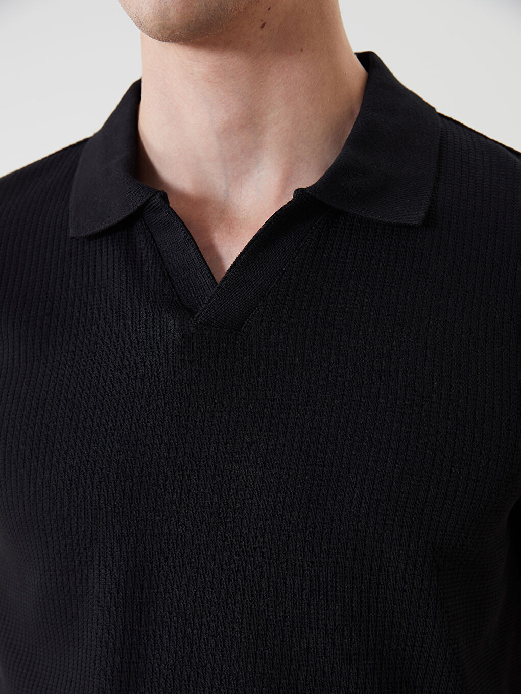 Polo Neck Short Sleeve Men's T-Shirt -S5M006Z8-CVL