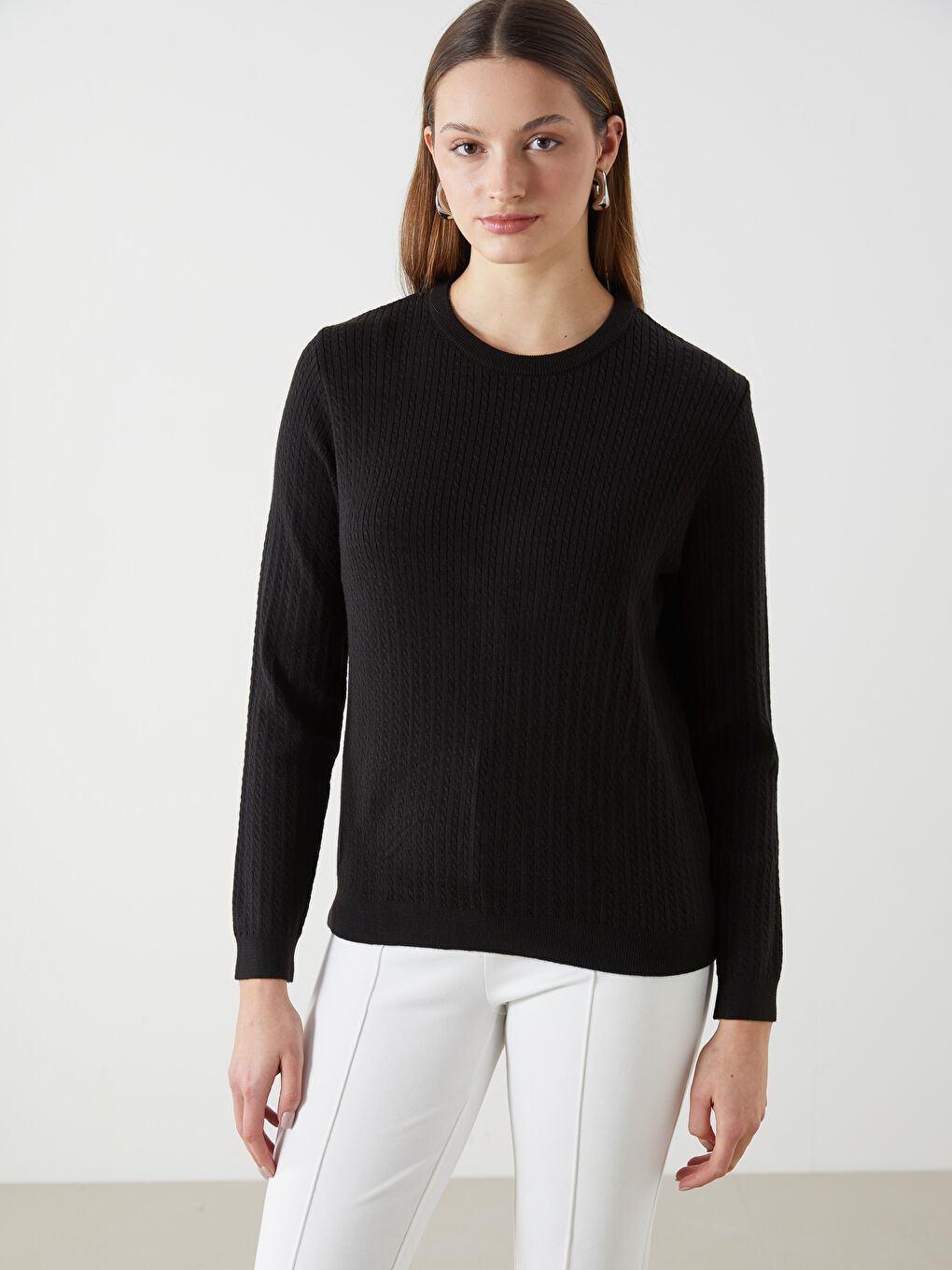 Crew Neck Women's Knitwear Sweater -S5M017Z8-CVL