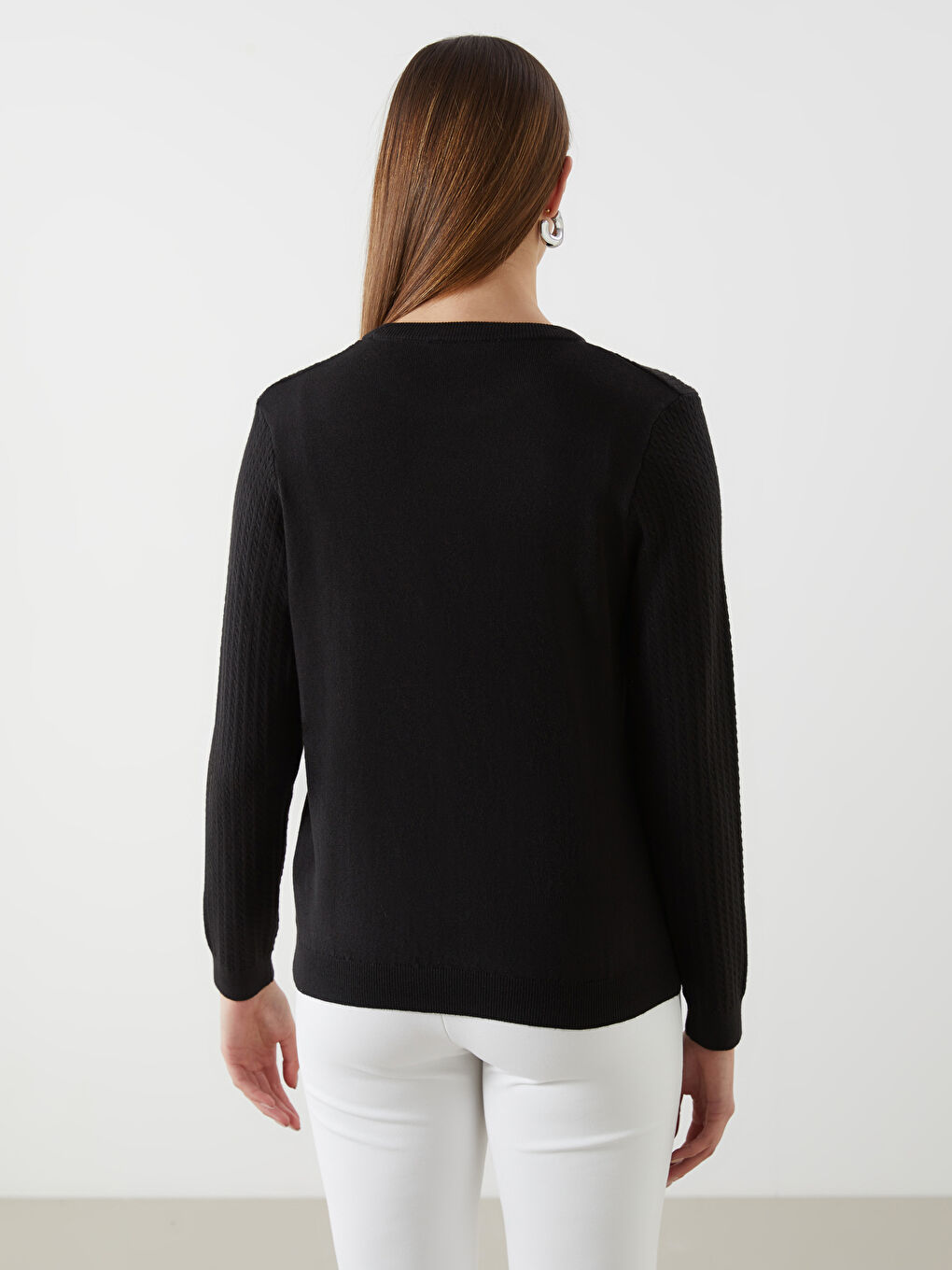 Crew Neck Women's Knitwear Sweater -S5M017Z8-CVL