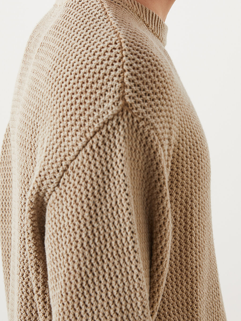 Crew Neck Long Sleeve Men's Tricot Sweater -S5M021Z8-DFV