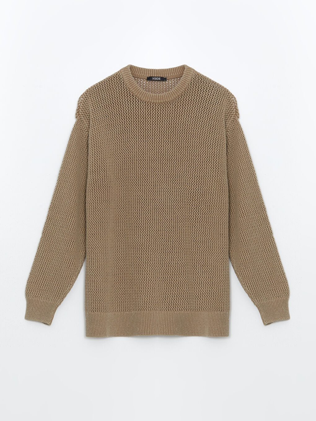 Crew Neck Long Sleeve Men's Tricot Sweater -S5M021Z8-DFV