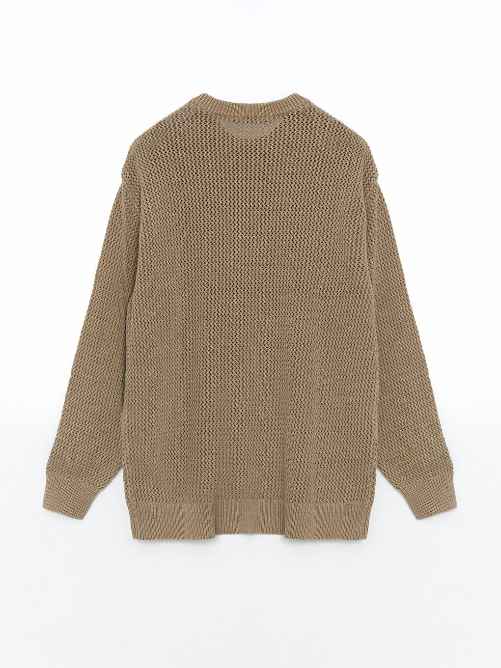 Crew Neck Long Sleeve Men's Tricot Sweater -S5M021Z8-DFV