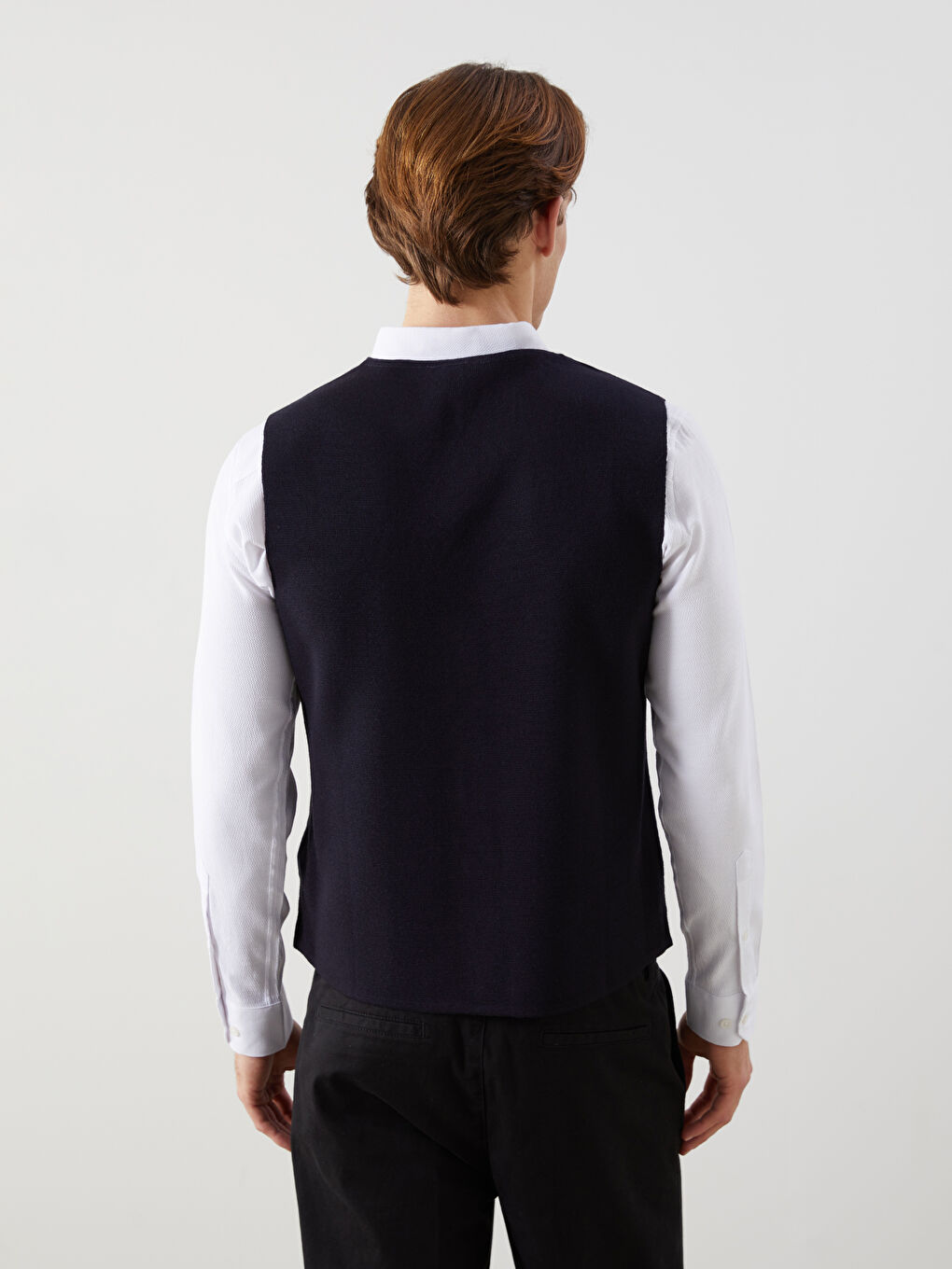 Regular Fit V Neck Men's Knitwear Waistcoat-3