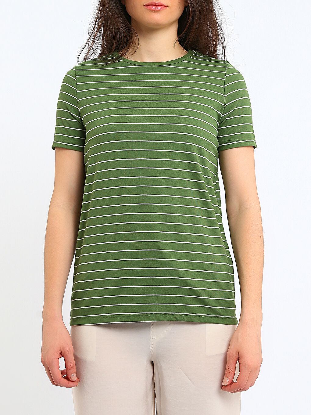 Crew Neck Striped Women's T-Shirt