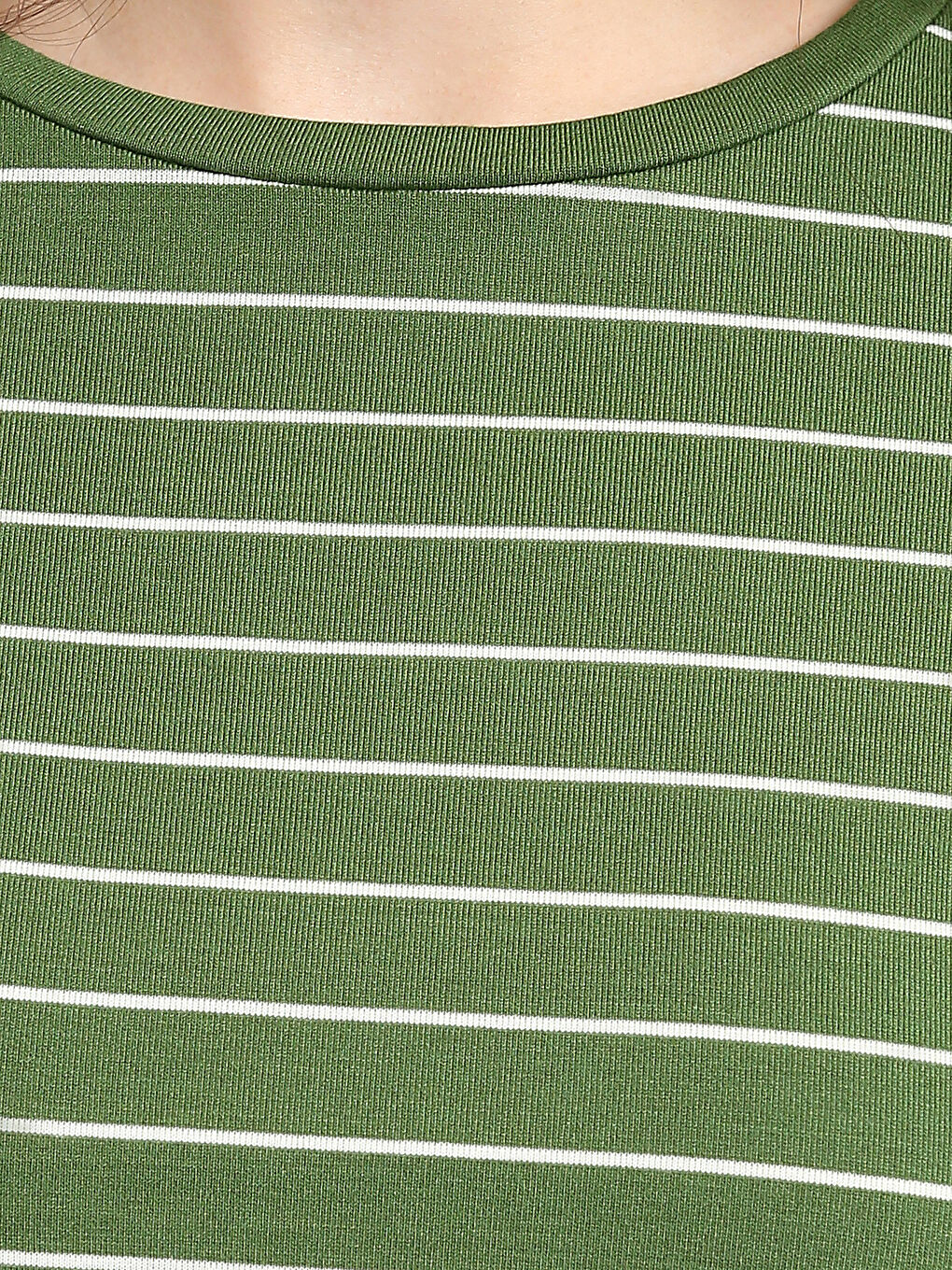 Crew Neck Striped Women's T-Shirt-2