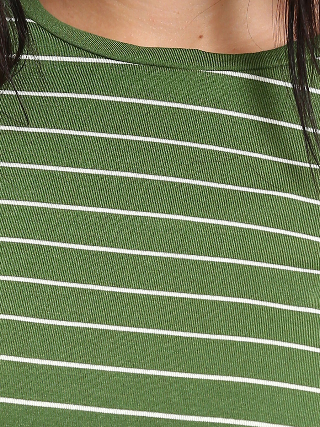 Crew Neck Striped Women's T-Shirt-2