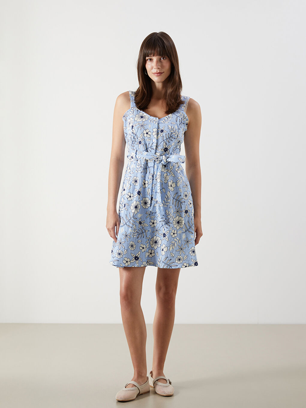 Sweetheart Neck Floral Dress -S5M074Z8-LQQ