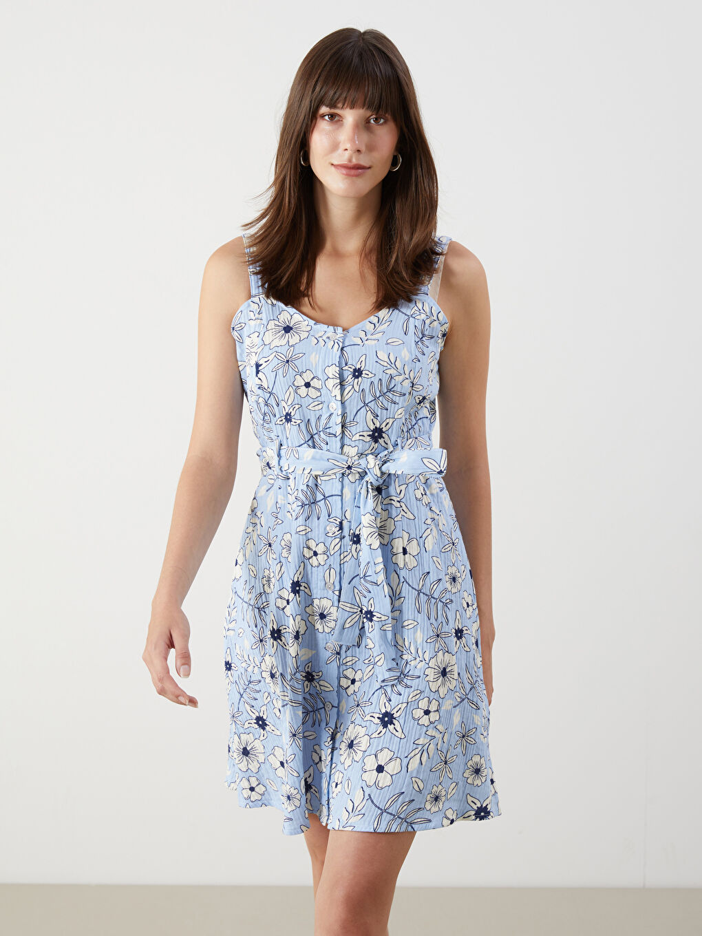 Sweetheart Neck Floral Dress -S5M074Z8-LQQ