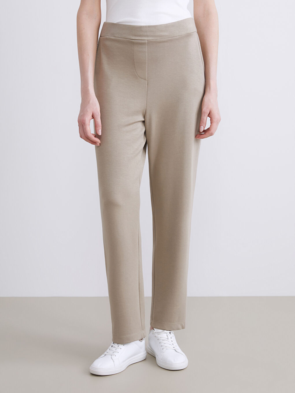 Karışık Beli Lastikli Kadın Pantolon-1