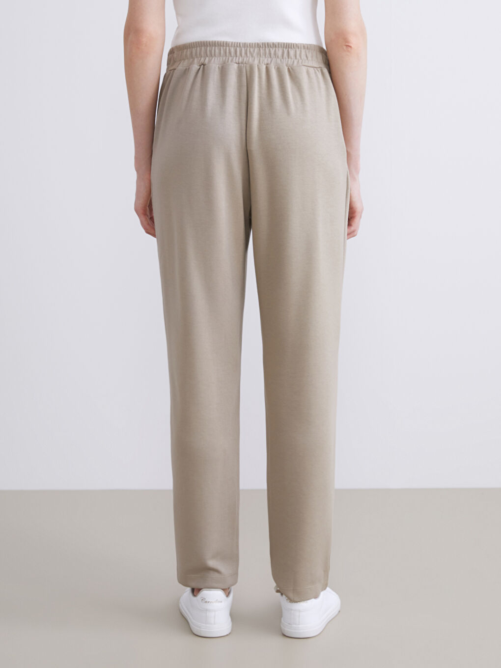 Karışık Beli Lastikli Kadın Pantolon-3