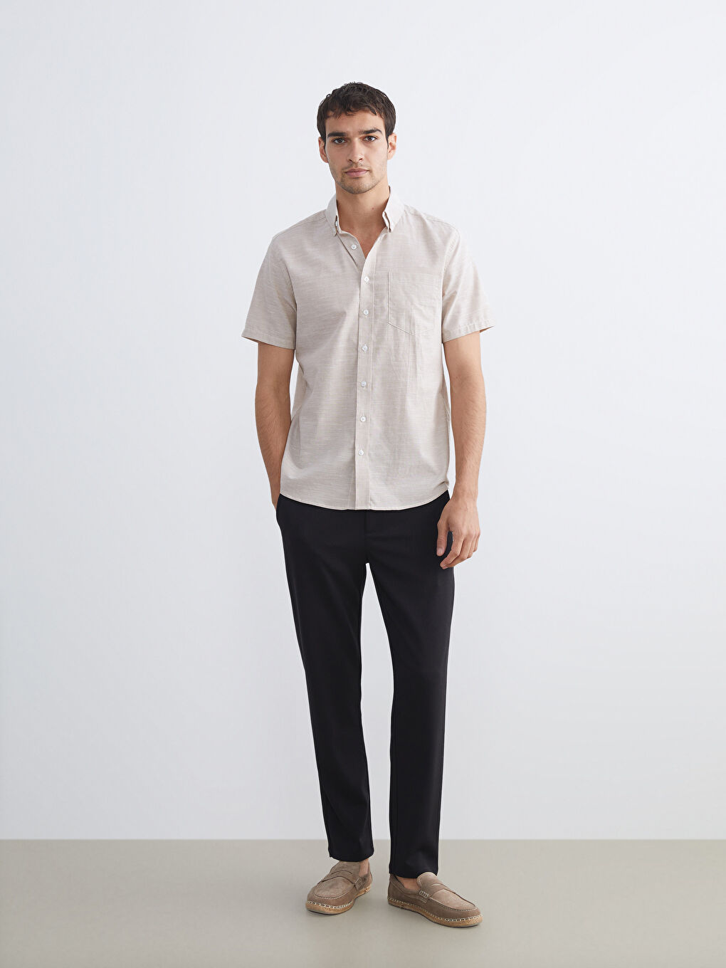 Karışık Regular Fit Kısa Kollu Erkek Gömlek-1