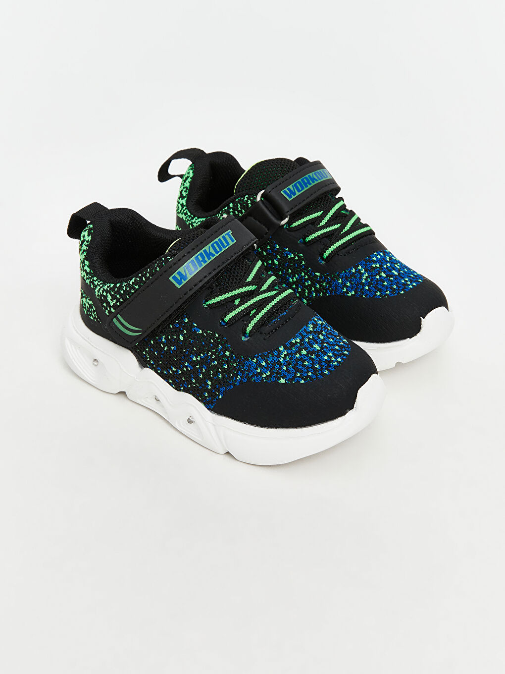 Siyah Cırt Cırtlı Tabanı Işıklı Erkek Bebek Spor Ayakkabı-1